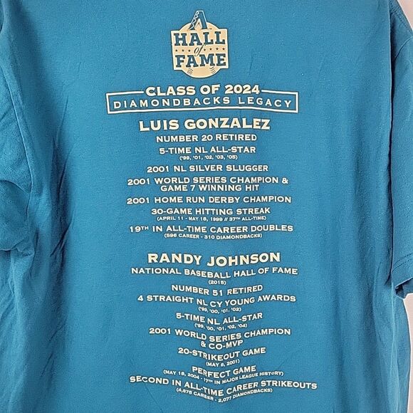 Arizona Diamondbacks Hall Of Fame T-shirt Mens XL Randy Johnson Luis Gonzalez - Picture 8 of 9